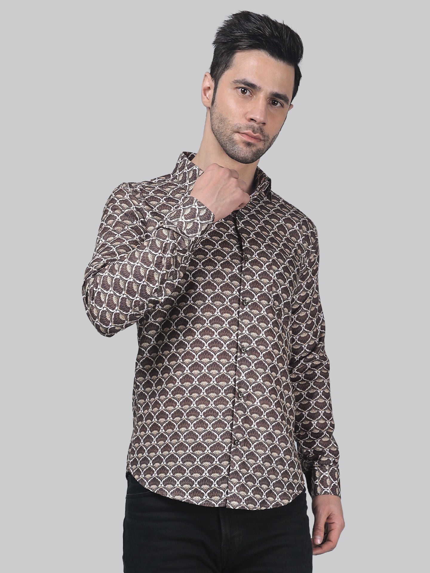 TryBuy Fancy Full Sleeve Casual Linen Printed Shirt for Men - TryBuy® USA🇺🇸