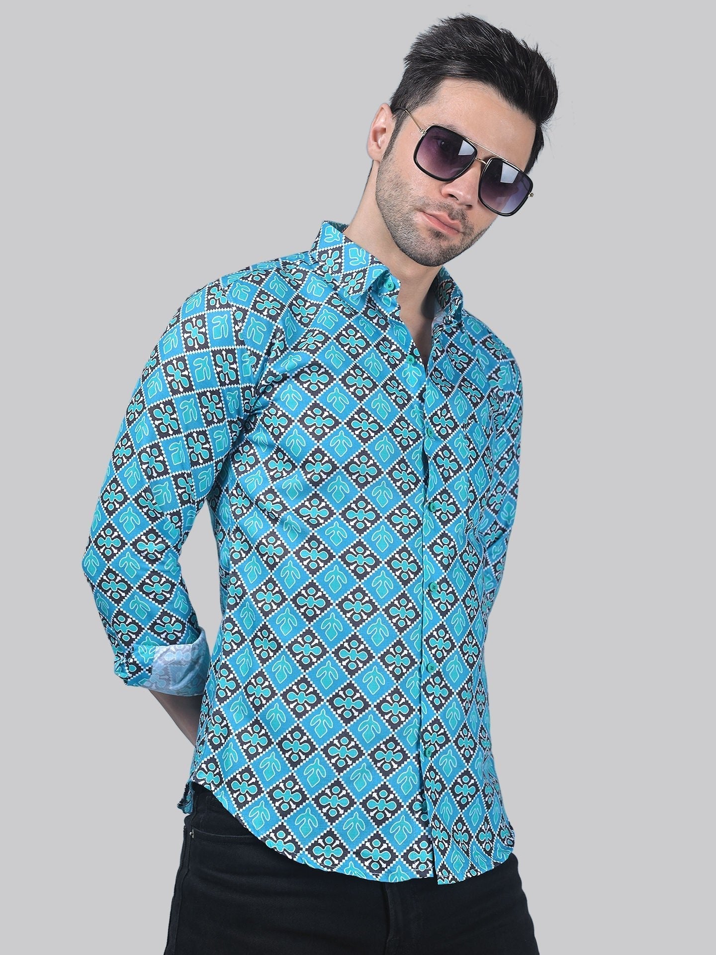 TryBuy Printed Full Sleeve Casual Cotton Shirt for Men - TryBuy® USA🇺🇸