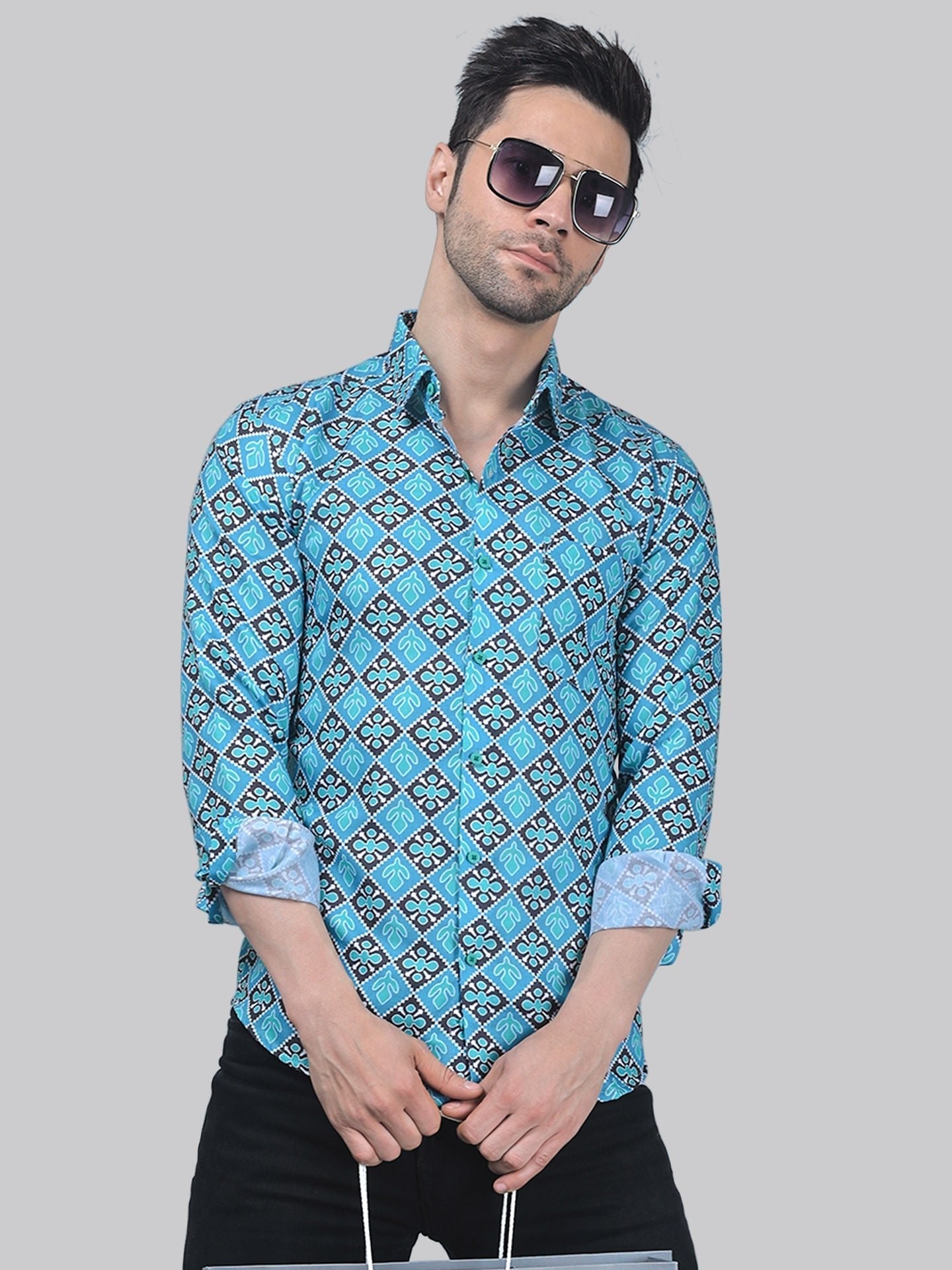 TryBuy Printed Full Sleeve Casual Cotton Shirt for Men - TryBuy® USA🇺🇸