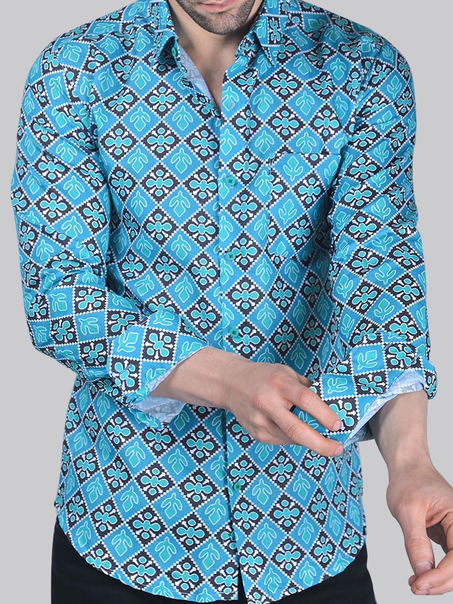 TryBuy Printed Full Sleeve Casual Cotton Shirt for Men - TryBuy® USA🇺🇸