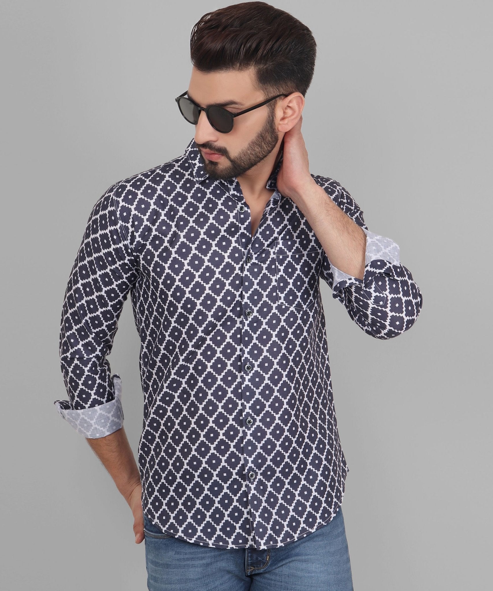 Urbanite Men's Printed Full Sleeve Casual Linen Shirt - TryBuy® USA🇺🇸