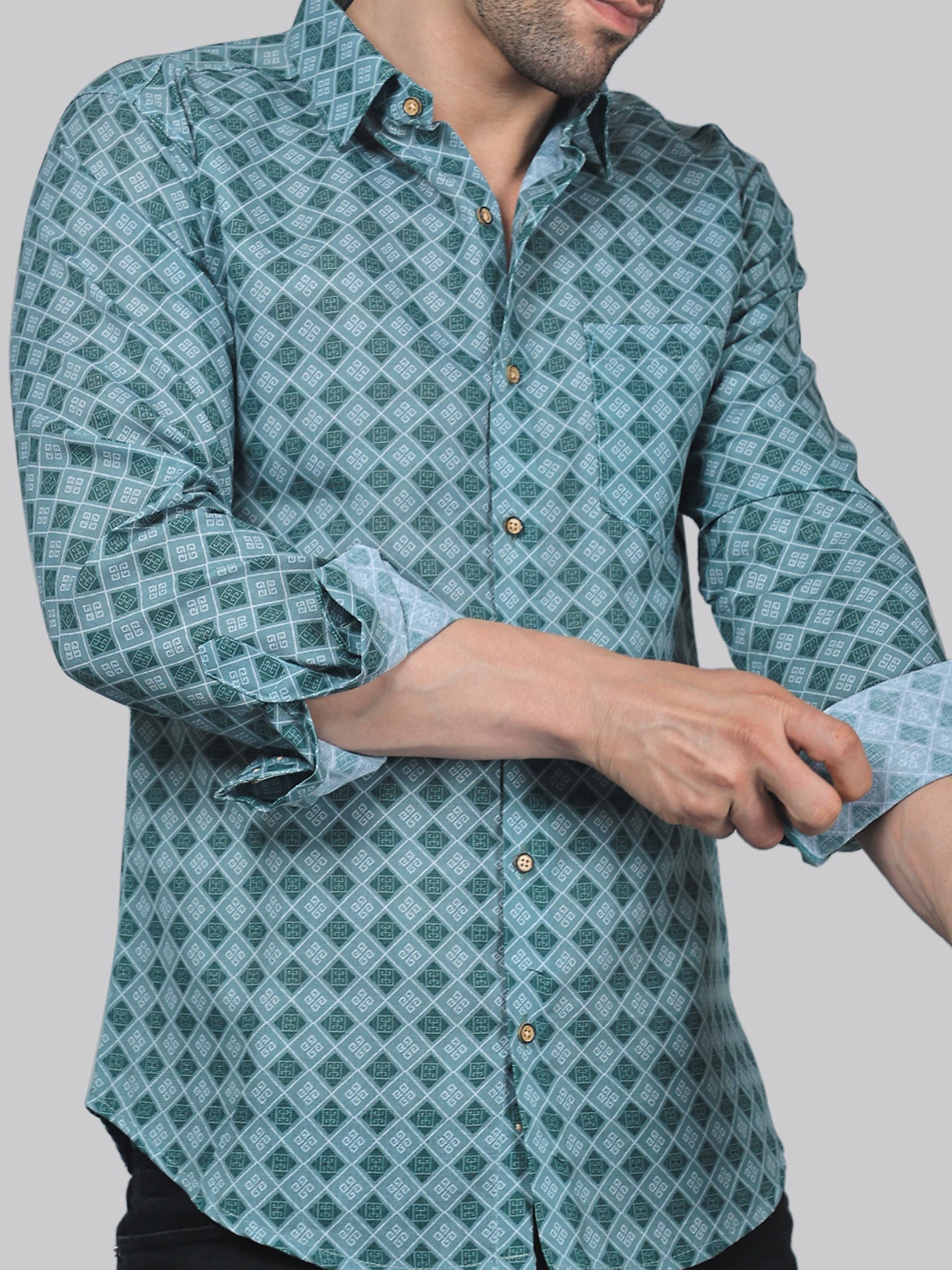 Vivacious Vibes Men's Printed Full Sleeve Casual Linen Shirt - TryBuy® USA🇺🇸