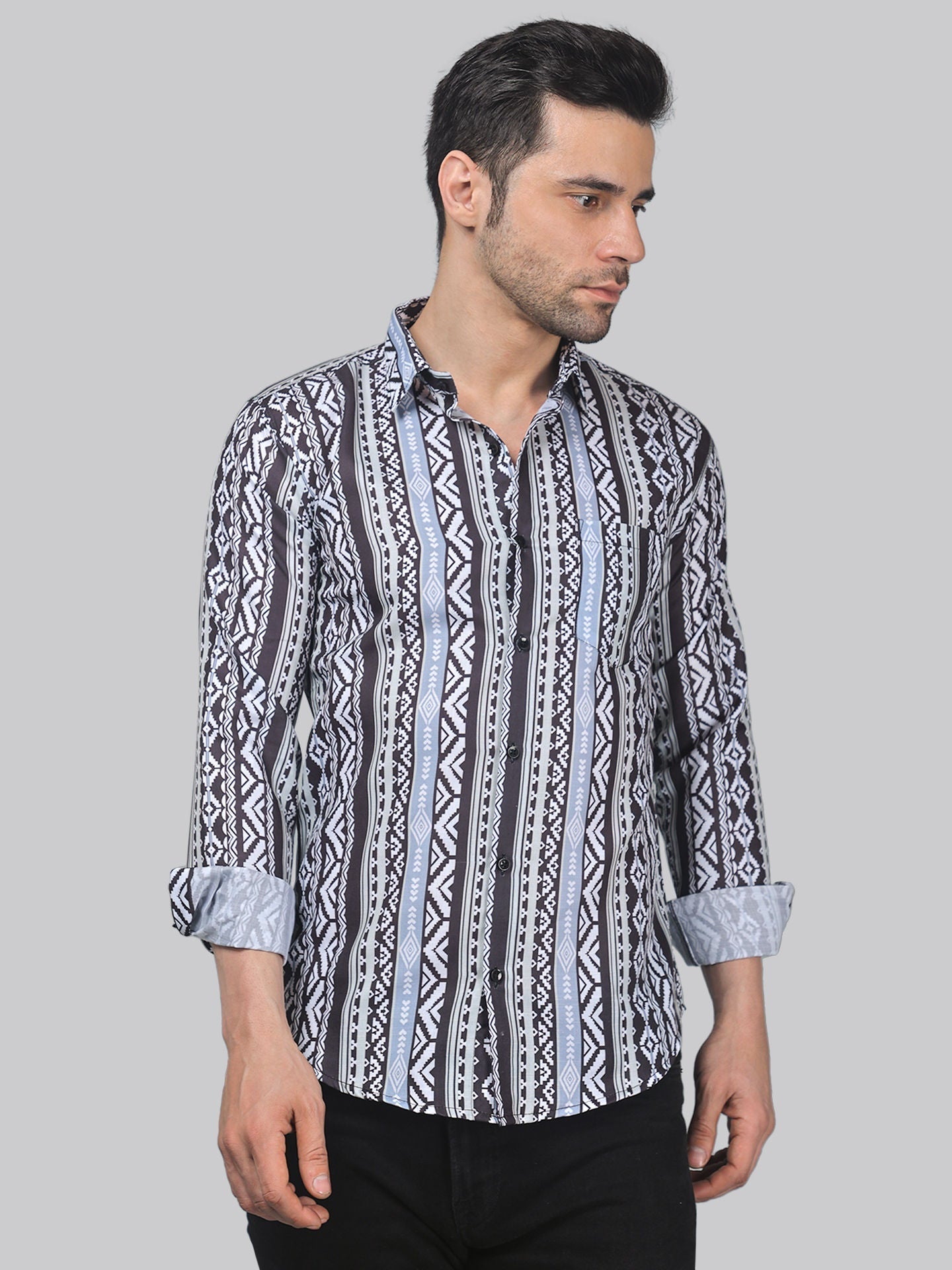 Whimsical Men's Printed Full Sleeve Casual Linen Shirt - TryBuy® USA🇺🇸