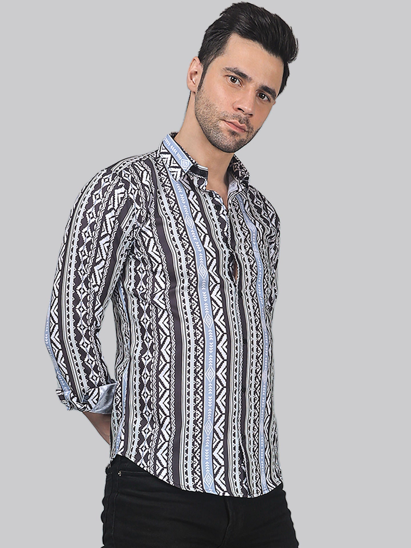 Whimsical Men's Printed Full Sleeve Casual Linen Shirt - TryBuy® USA🇺🇸