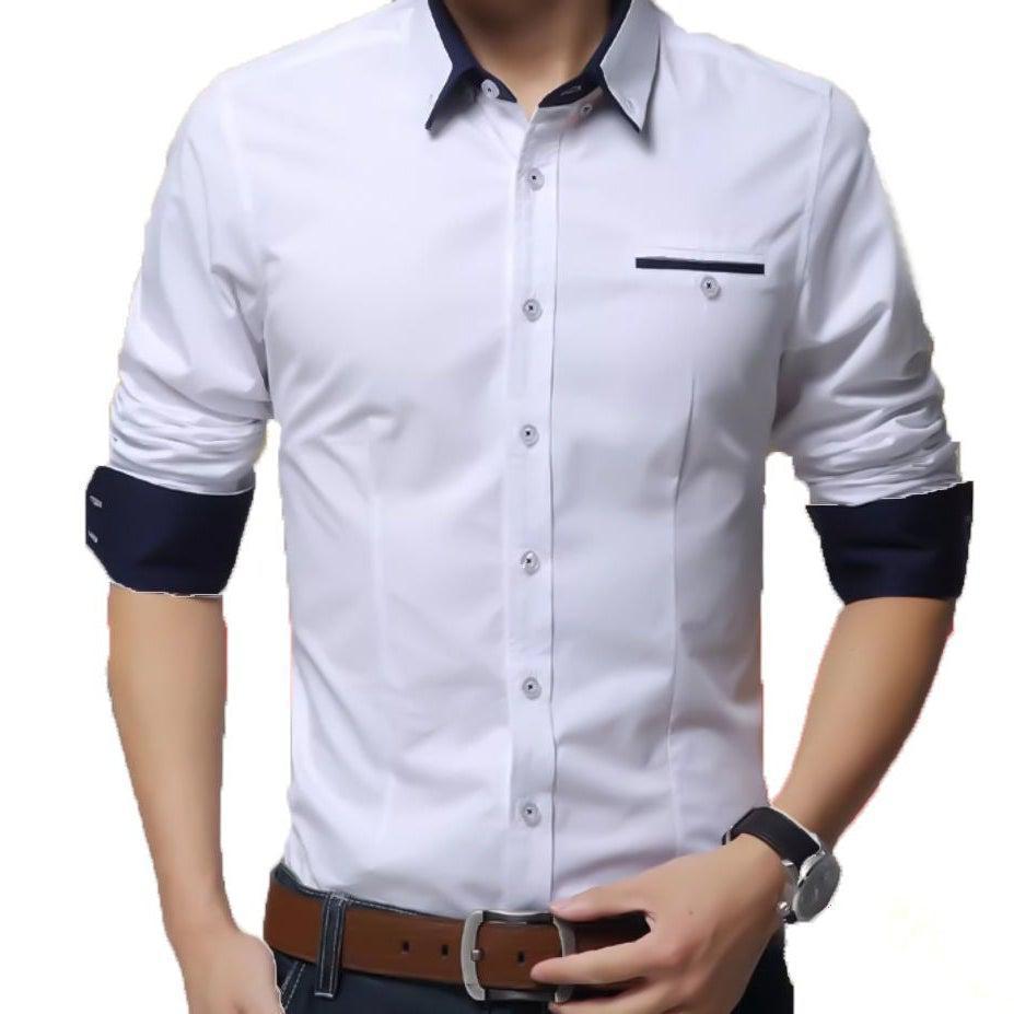 Exclusive Designer White Cotton Casual Solid Shirt for Men - TryBuy® USA🇺🇸