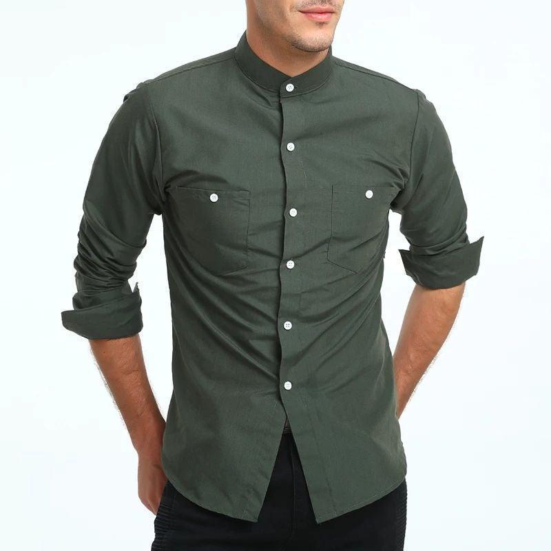 Exclusive Double Pocket Green Casual Shirt for Men - TryBuy® USA🇺🇸