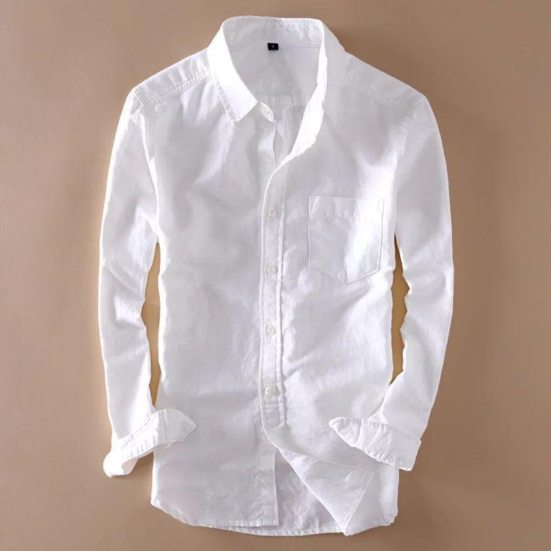 Exclusive Trending White Linen Casual Shirt for Men - TryBuy® USA🇺🇸