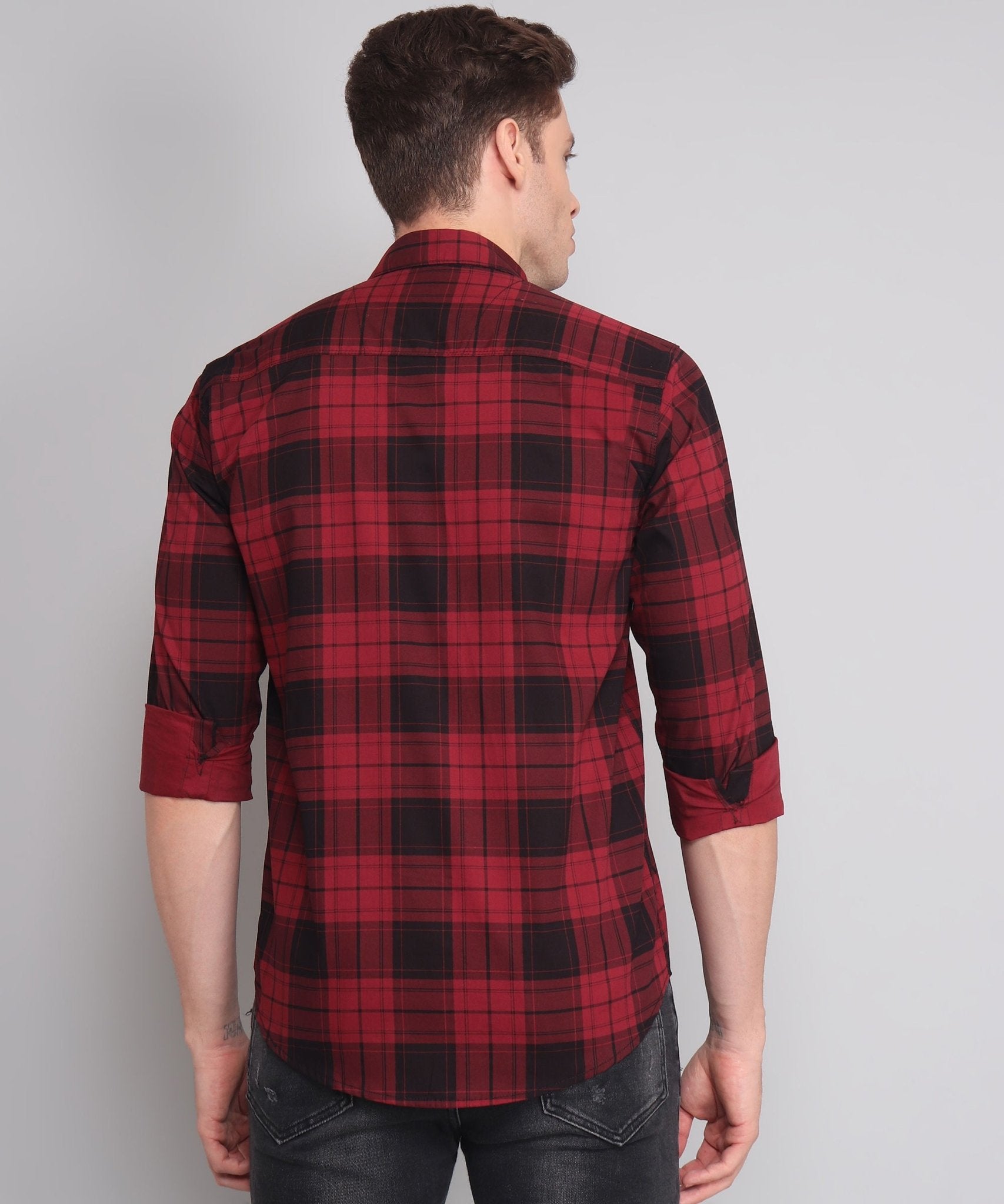 Exclusive TryBuy Premium Black Red Checks Shirt for Men - TryBuy® USA🇺🇸