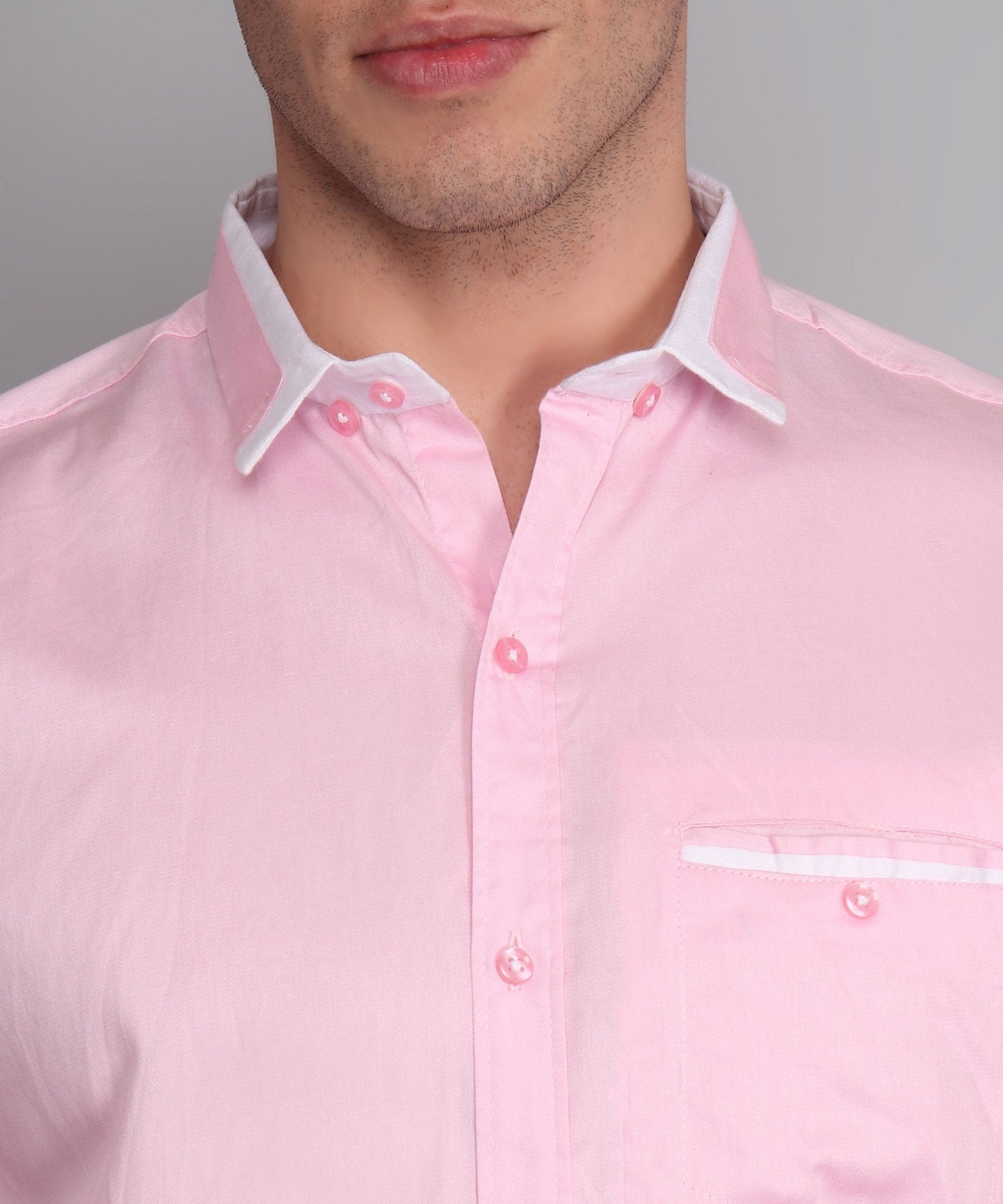 Fancy Fabulous TryBuy Premium Pink Solid Cotton Casual Shirt for Men - TryBuy® USA🇺🇸