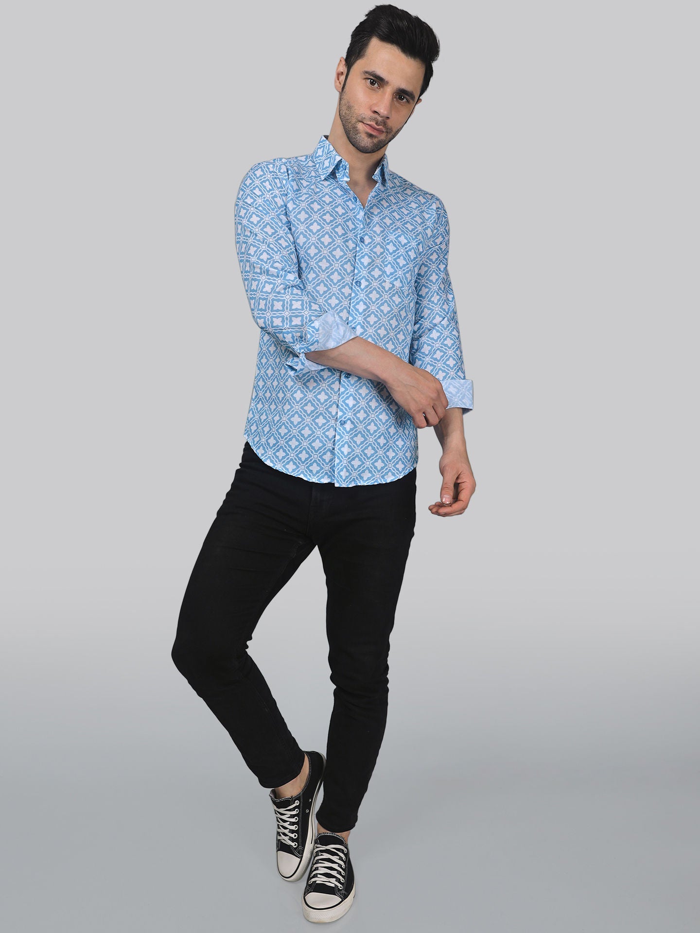 Glam-urban Men's Printed Full Sleeve Casual Linen Shirt - TryBuy® USA🇺🇸