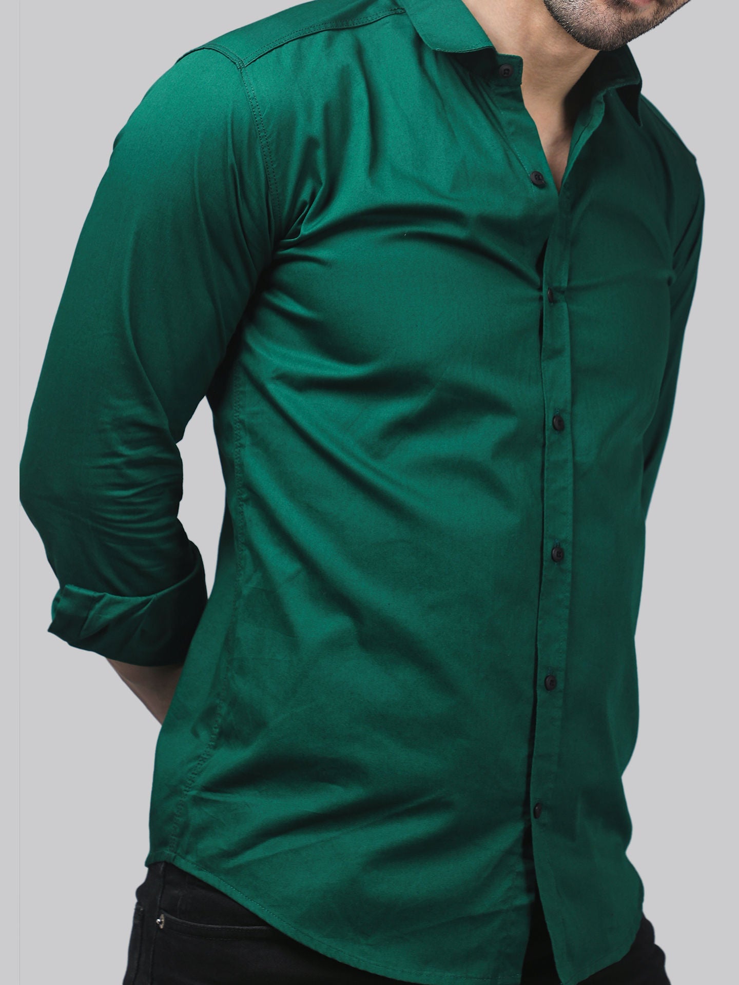 Grunge TryBuy Premium Green Cotton Casual Shirt for Men - TryBuy® USA🇺🇸