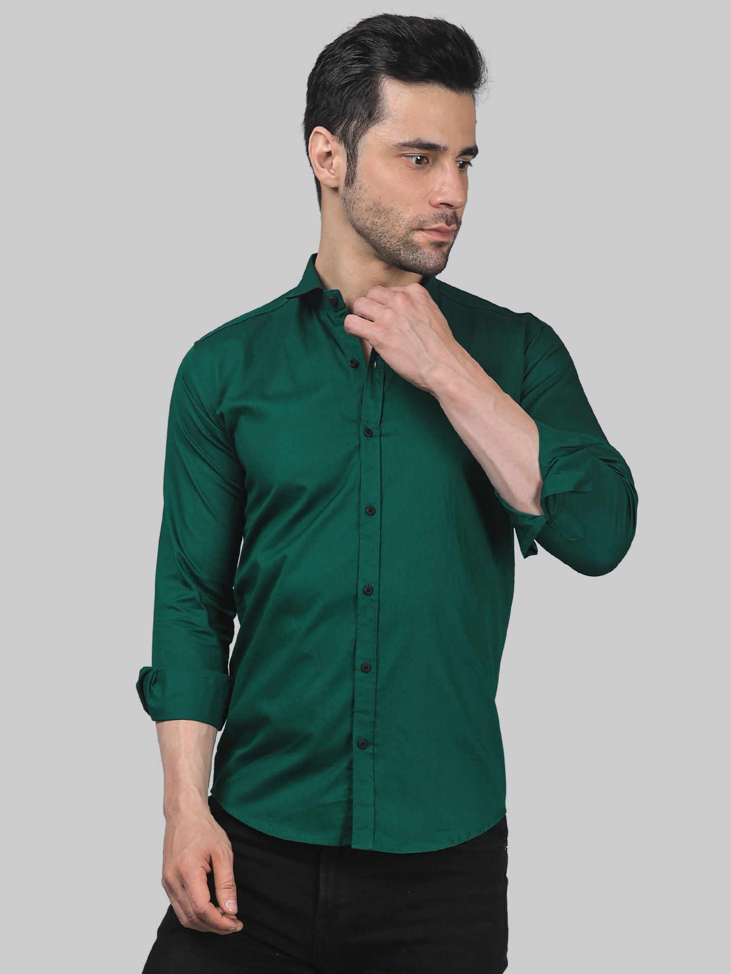 Grunge TryBuy Premium Green Cotton Casual Shirt for Men - TryBuy® USA🇺🇸