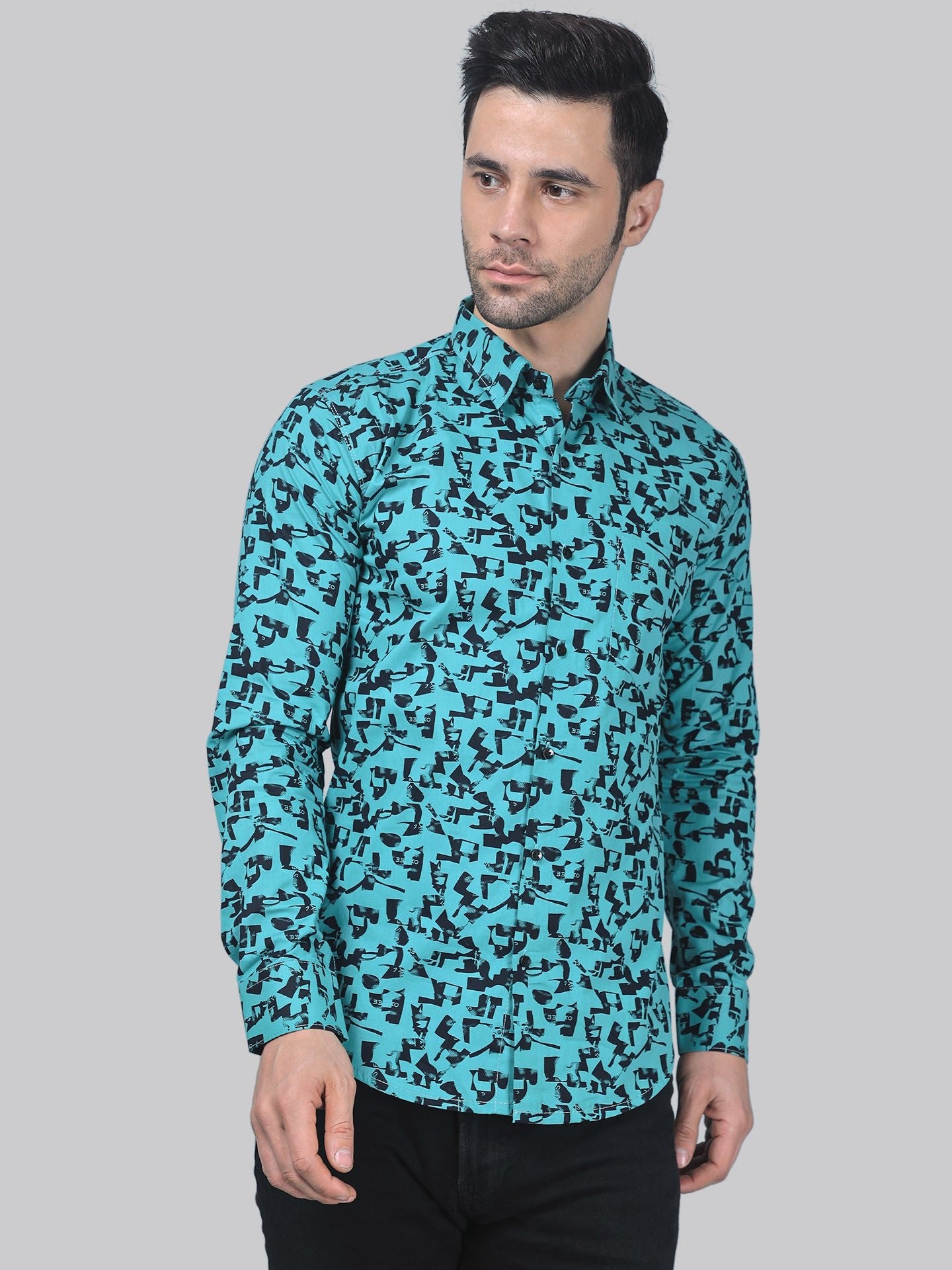 High-fashion Men's Printed Full Sleeve Casual Linen Shirt - TryBuy® USA🇺🇸