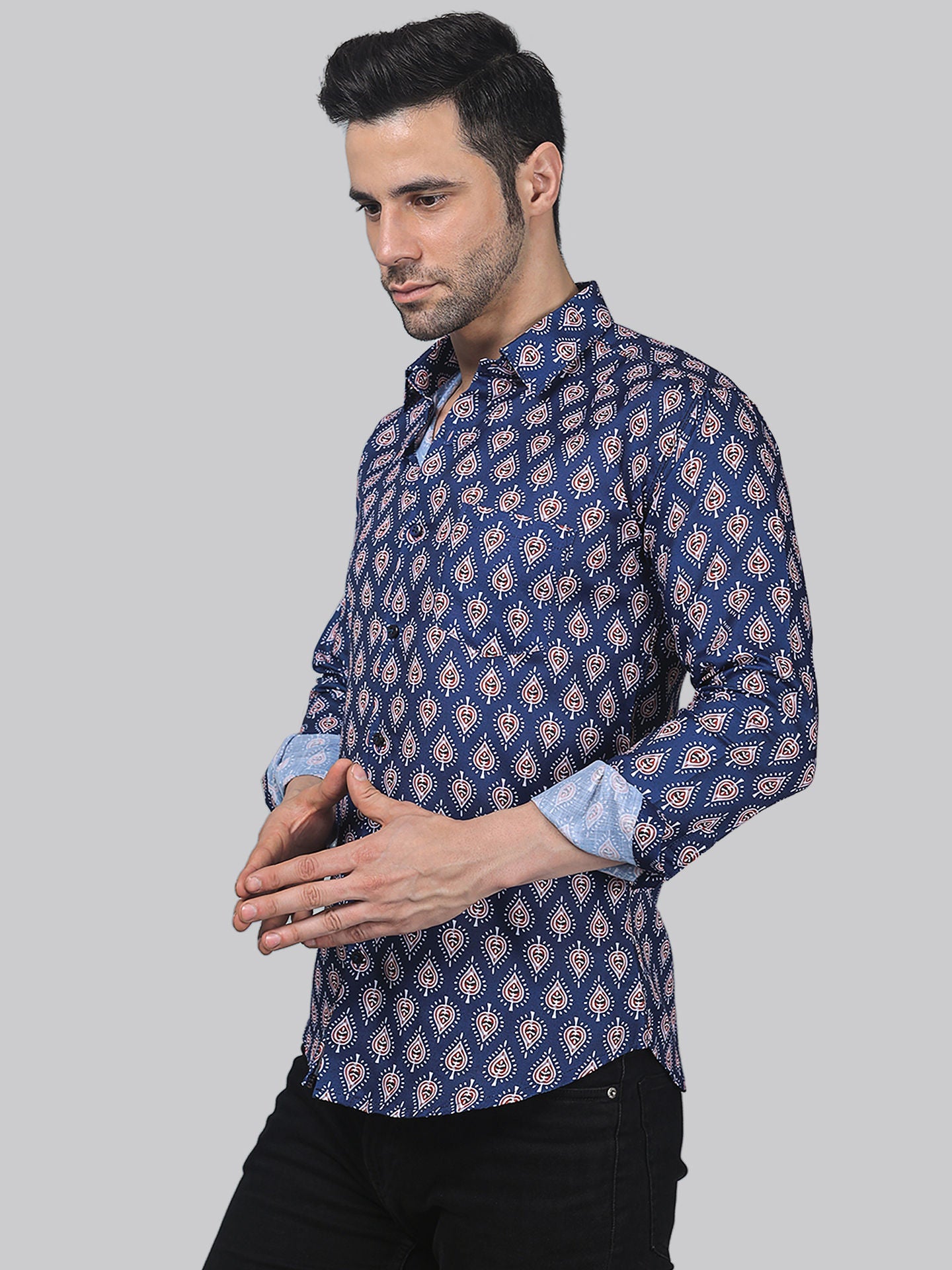 Majestic Marble Men's Printed Full Sleeve Casual Linen Shirt - TryBuy® USA🇺🇸