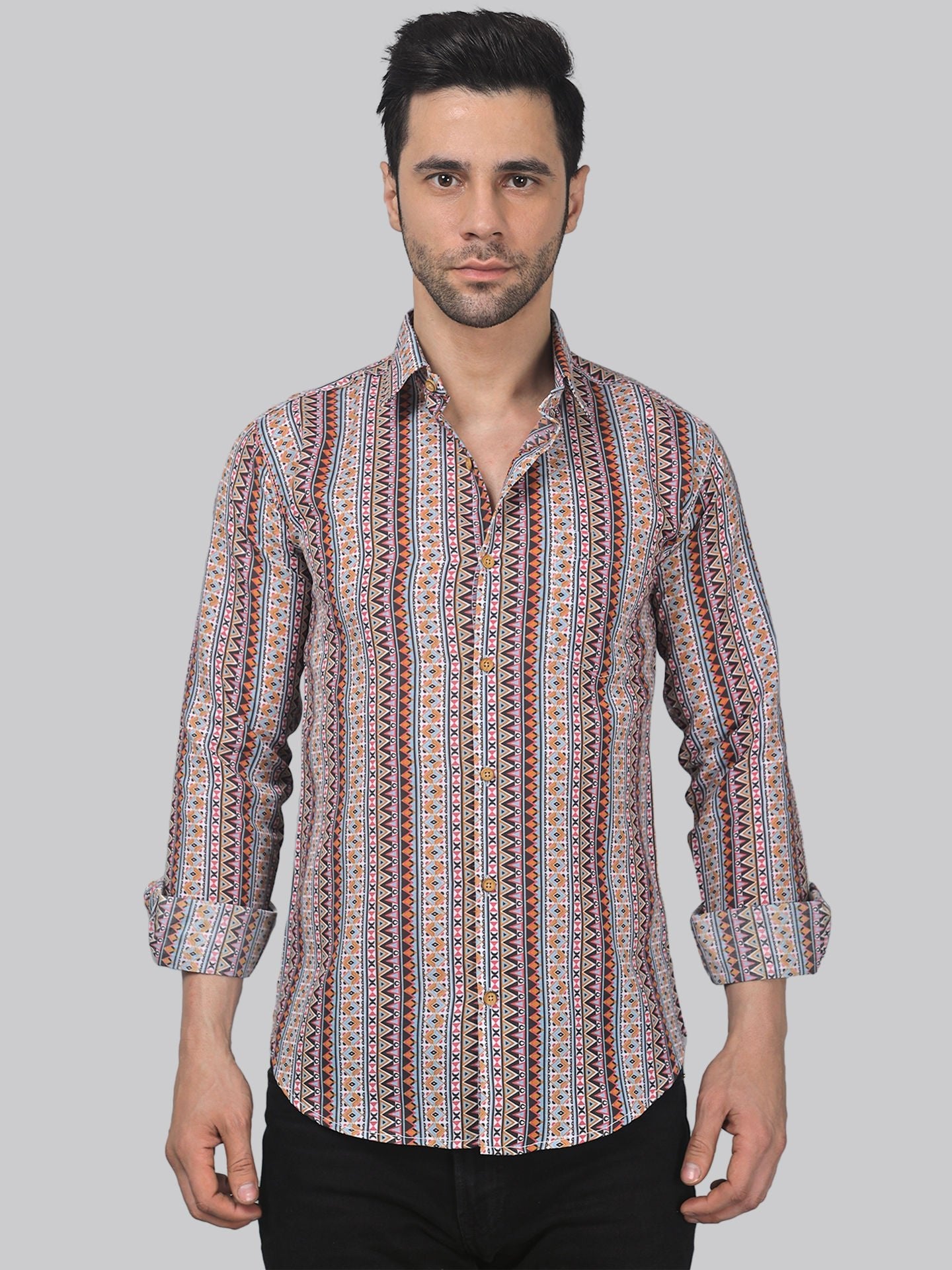 Nordic Men's Printed Full Sleeve Casual Linen Shirt - TryBuy® USA🇺🇸