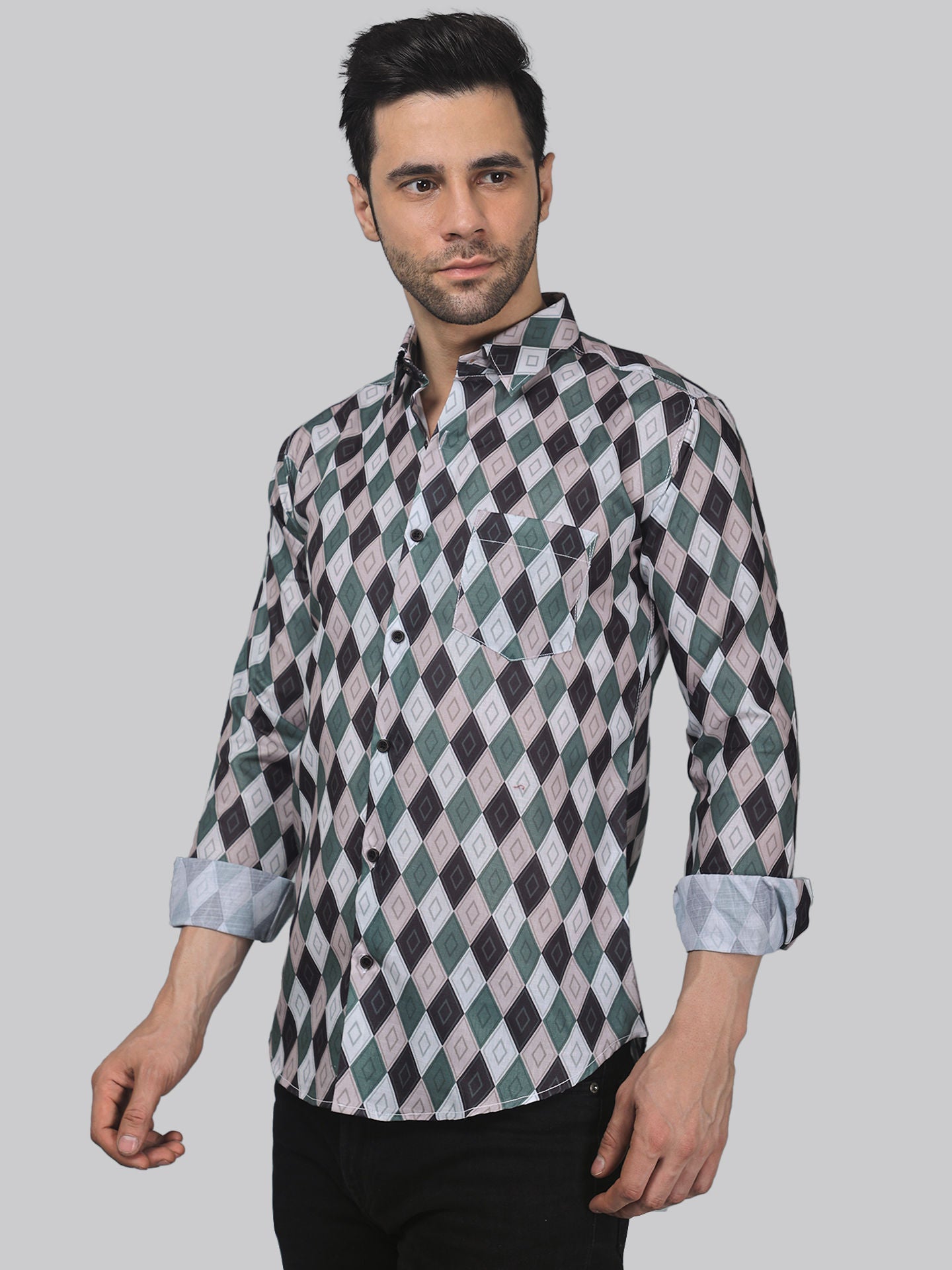 Preppy Men's Printed Full Sleeve Casual Linen Shirt - TryBuy® USA🇺🇸