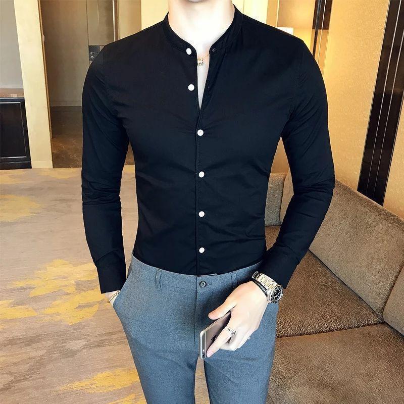 Stylish Fashionable Black Solid Cotton Casual Shirt for Men - TryBuy® USA🇺🇸