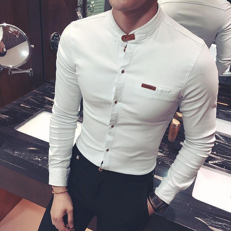 Trendy Stylish Branded White Casual Cotton Shirt for Men - TryBuy® USA🇺🇸