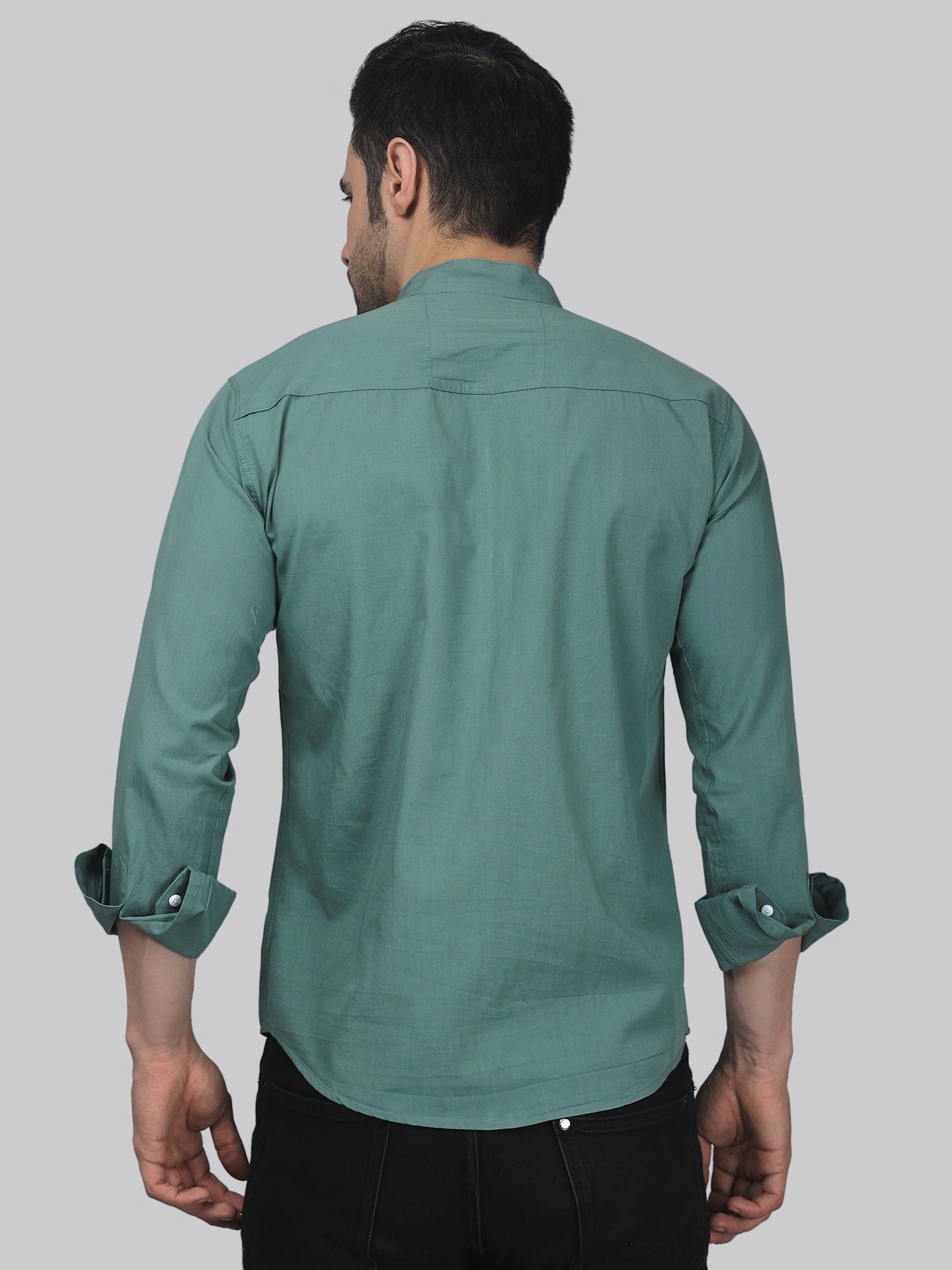 Tribal-fusion TryBuy Premium Mint-Green Cotton Casual Shirt for Men - TryBuy® USA🇺🇸