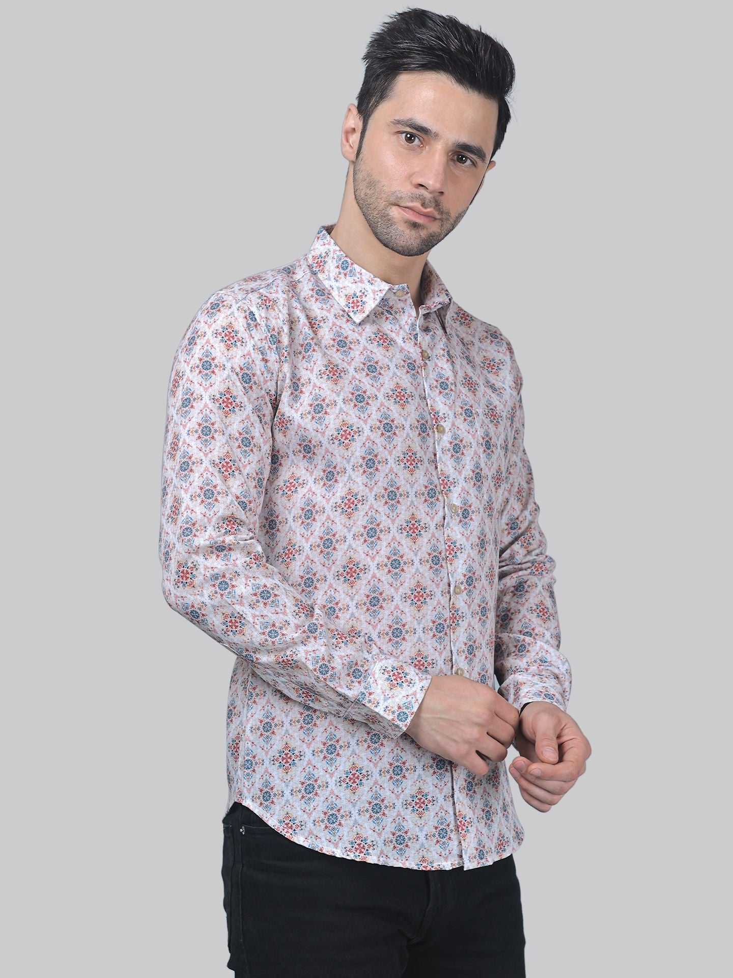 TryBuy Exclusive Men's Printed Full Sleeve Casual Linen Shirt - TryBuy® USA🇺🇸