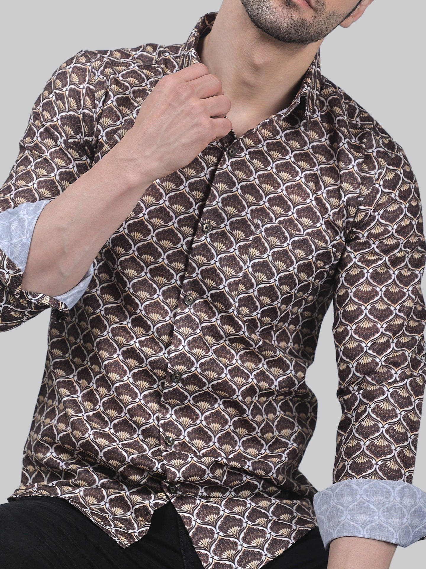 TryBuy Fancy Full Sleeve Casual Linen Printed Shirt for Men - TryBuy® USA🇺🇸