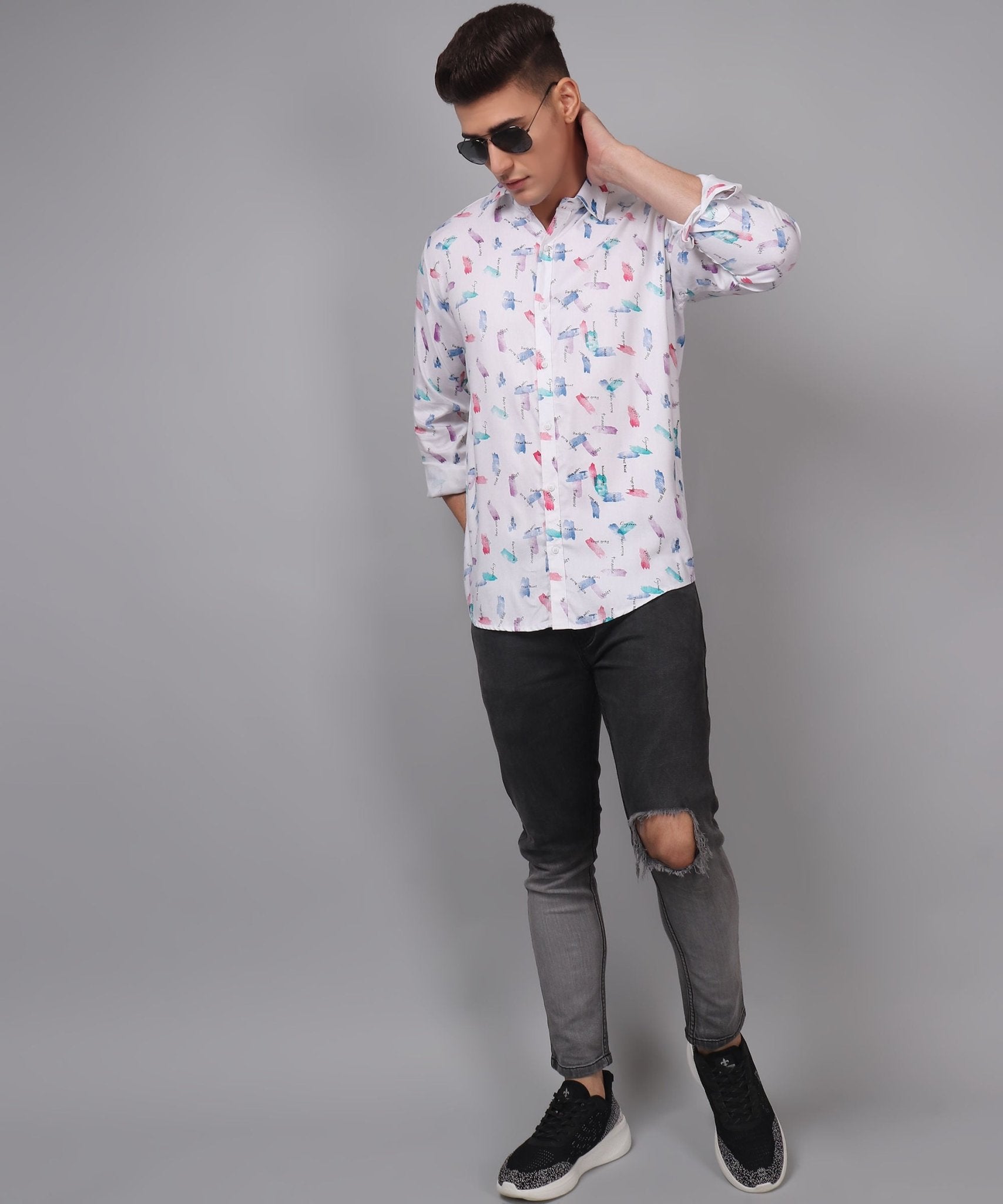 Trybuy Premium Glamorous Printed Multi Colored Cotton Casual Shirt for Men - TryBuy® USA🇺🇸