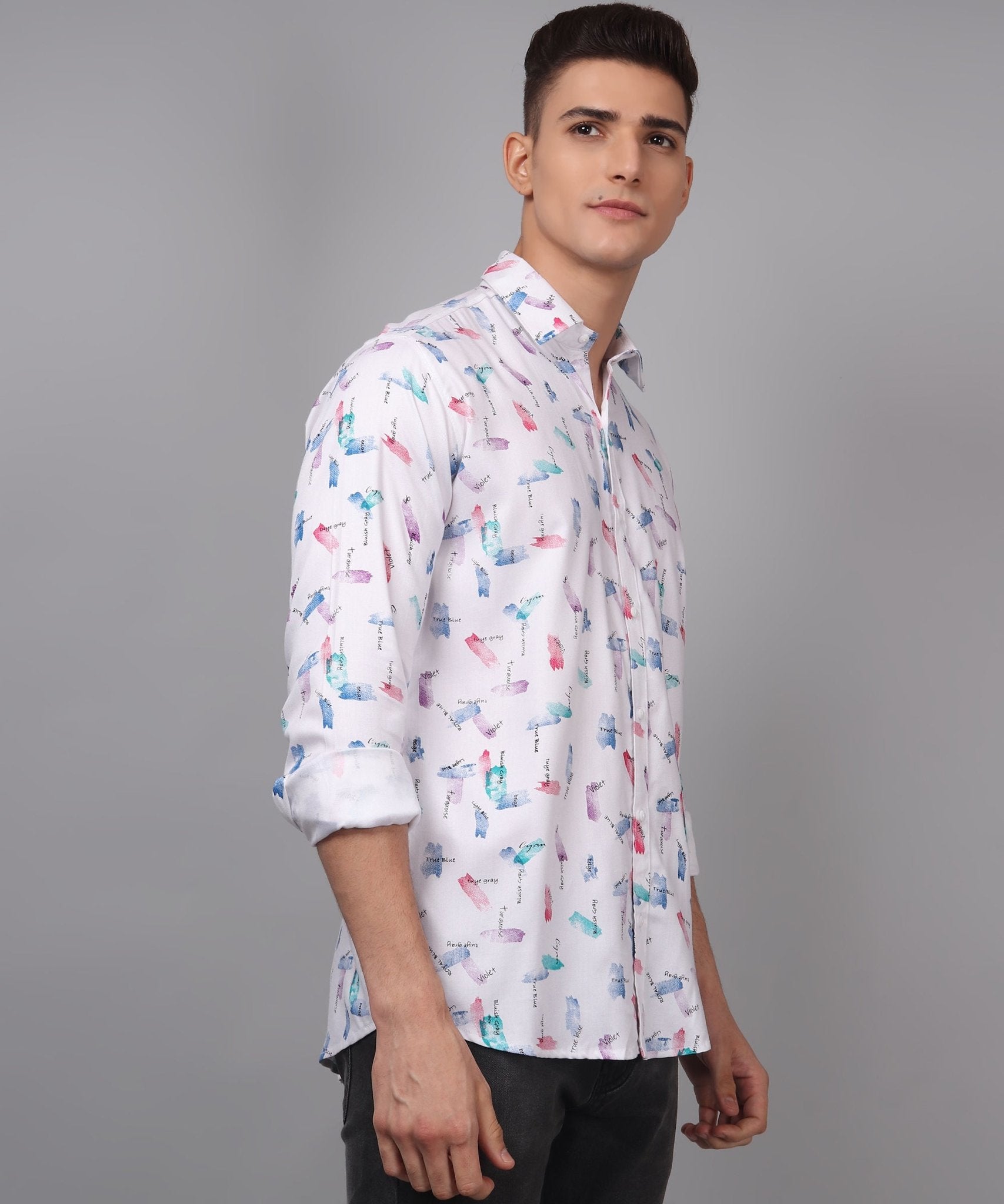 Trybuy Premium Glamorous Printed Multi Colored Cotton Casual Shirt for Men - TryBuy® USA🇺🇸