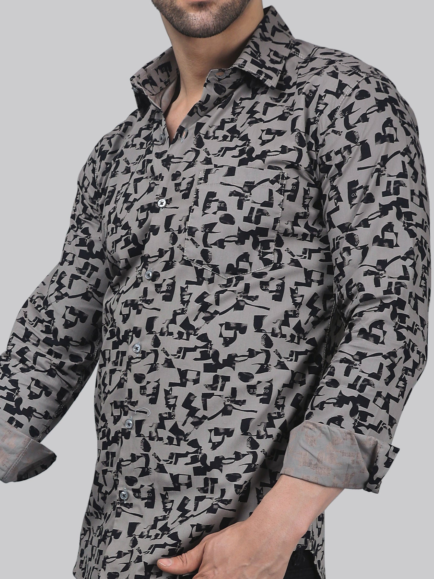TryBuy Unique Elegant Men's Cotton Casual Printed Full Sleeves Shirt - TryBuy® USA🇺🇸