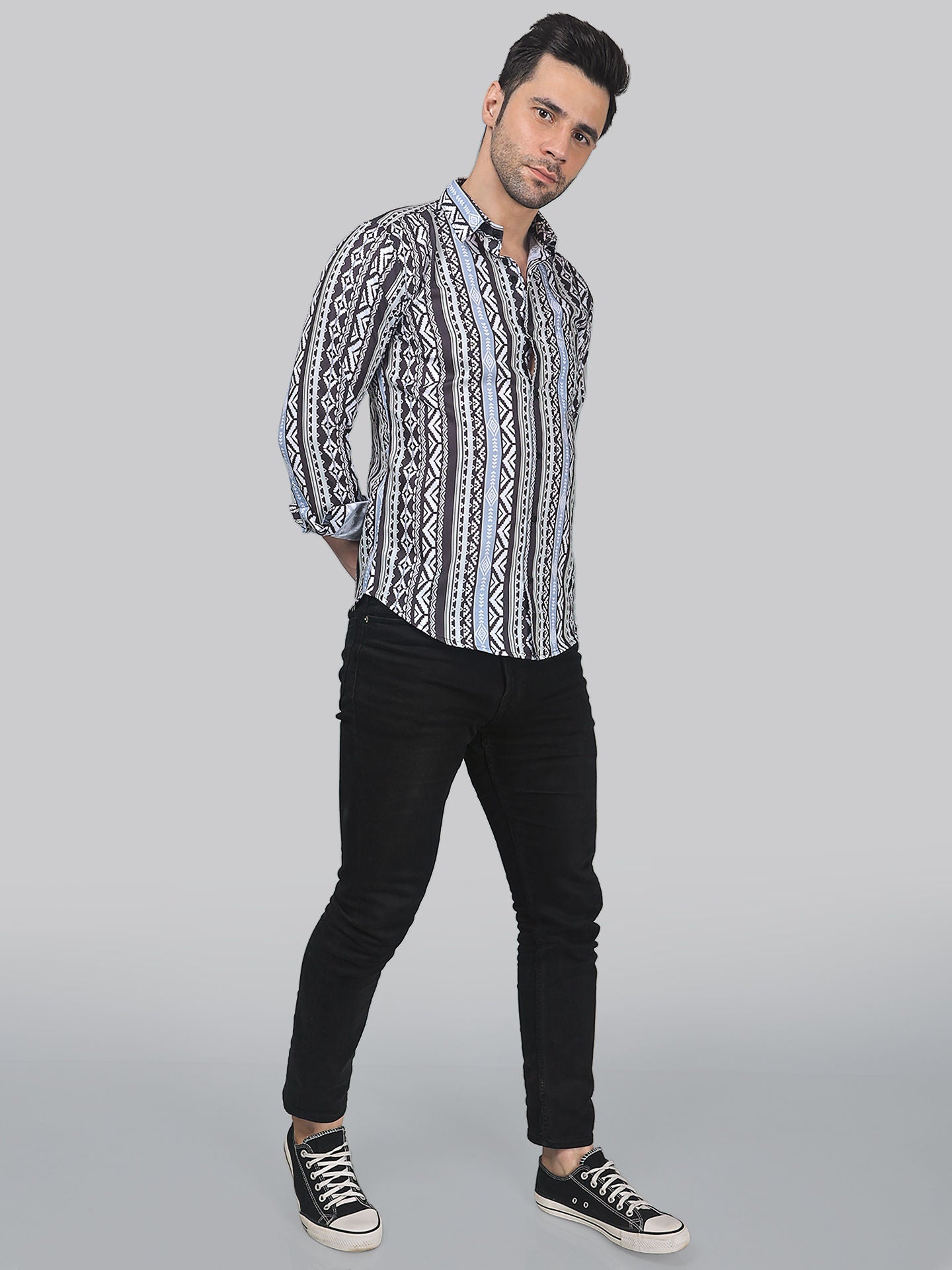 Whimsical Men's Printed Full Sleeve Casual Linen Shirt - TryBuy® USA🇺🇸